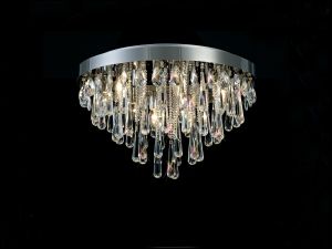 Sophia 50cm Flush Ceiling 8 Light E14 Polished Chrome/Crystal