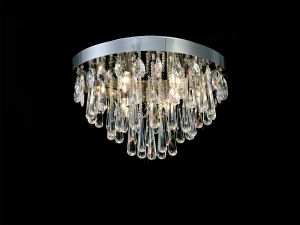 Sophia Flush Ceiling 10 Light E14 Polished Chrome/Crystal