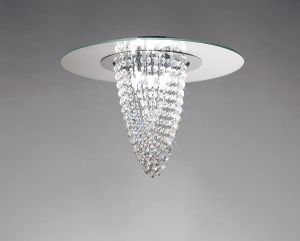 Oberon 45cm Flush Ceiling 5 Light G9 Polished Chrome/Mirror/Crystal