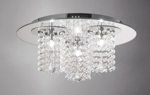 Pegasus Flush Ceiling 3 Light G9 Polished Chrome/Mirror/Crystal