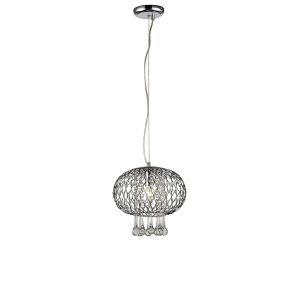 Chelsie 28cm Medium Pendant 1 Light E14 Polished Chrome/Clear Beaded Glass