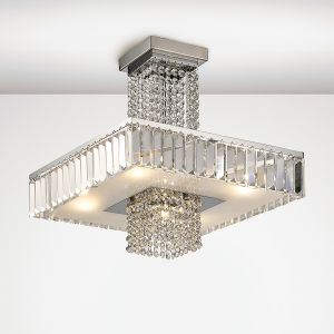 Ophelia Square Semi Flush 5 Light G9 Polished Chrome/Crystal