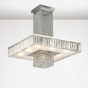 Opheribollita Square Semi Flush 9 Light G9 Polished Chrome/Crystal