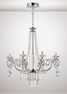 Eden Pendant 8 Light G9 Polished Chrome/Crystal