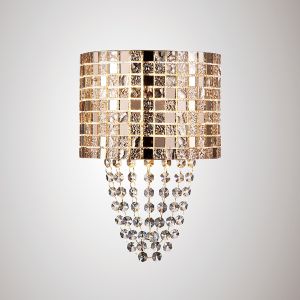 Camden Wall Lamp 2 Light G9 Rose Gold/Mosaic Glass/Crystal