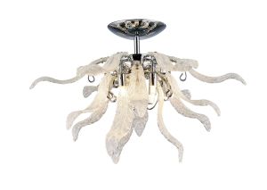 Lily 55cm Ceiling 6 Light G9 Polished Chrome/Sand Glass