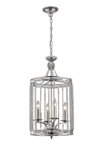 Adina Pendant 4 Light E14 Polished Nickel/Crystal