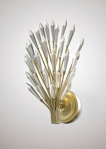 Fay Wall Lamp 1 Light E14 Aged Gold/Silver/Crystal