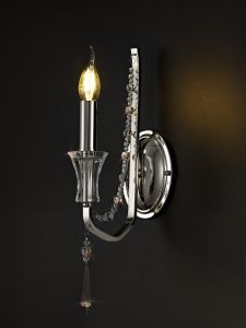 Armand Wall Lamp 1 Light E14 Polished Chrome/Crystal