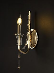 Armand Wall Lamp 1 Light E14 French Gold/Crystal