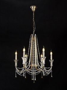 Armand Pendant 6 Light E14 French Gold/Crystal