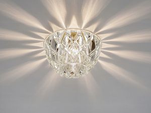 Ria 10.5cm G9 Diamond Faceted Round Downlight 1 Light Polished Chrome/Crystal - IL31843CH, Cut Out: 60mm