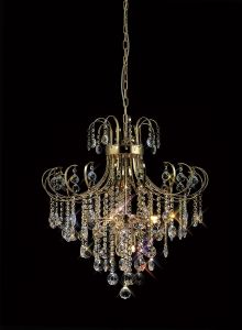 Rosina 63cm Pendant 7 Light G9 French Gold/Crystal