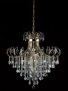 Rosina 83cm Pendant 8 Light G9 French Gold/Crystal Item Weight: 21kg