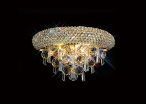 Alexandra Wall Lamp Small 2 Light E14 Gold/Crystal