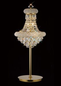 Alexandra Crystal Table Lamp 5 Light E14 Gold, NOT LED/CFL Compatible