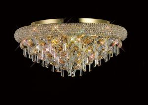 Alexandra 50cm Ceiling 7 Light E14 Gold/Crystal