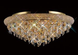 Alexandra 60cm Ceiling 9 Light E14 Gold/Crystal