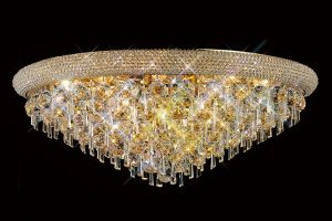 Alexandra 77cm Ceiling 16 Light E14 Gold/Crystal Item Weight: 26.6kg