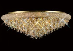 Alexandra 95cm Ceiling 18 Light E14 Gold/Crystal Item Weight: 37.3kg