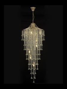 Inina Tall Pendant 9 Light E14 French Gold/Crystal Item Weight: 17kg