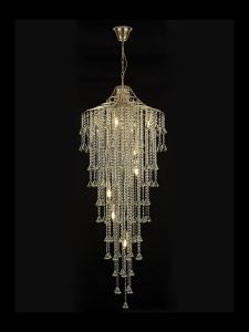 Inina 64cm Tall Pendant 9 Light E14 French Gold/Crystal Item Weight: 17kg