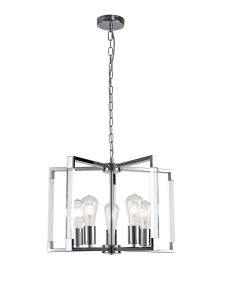 Canto 50cm Pendant 5 Light E27 Polished Nickel/Acrylic