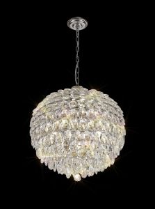 Coniston Pendant, 9 Light E14, Polished Chrome/Crystal Item Weight: 20kg