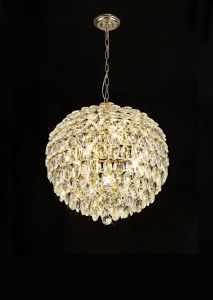 Coniston Pendant, 9 Light E14, French Gold/Crystal Item Weight: 20kg