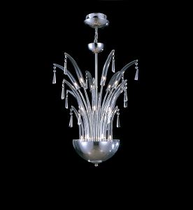 Jasper 55cm Pendant Round 18 Light G4 Polished Chrome/Crystal, NOT LED/CFL Compatible