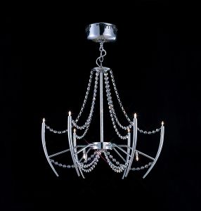 Zest 60cm Pendant Round 9 Light G4 Polished Chrome/Crystal, NOT LED/CFL Compatible