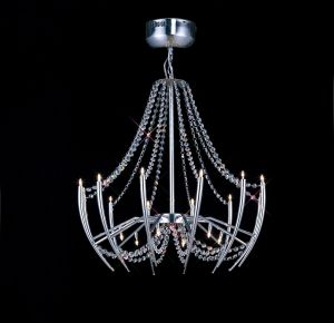 Zest 63cm Pendant Round 18 Light G4 Polished Chrome/Crystal, NOT LED/CFL Compatible