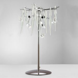 Cygnet Crystal Table Lamp 6 Light G4 Polished Chrome/White Glass, NOT LED/CFL Compatible