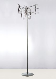 Cygnet Floor Lamp 6 Light G4 Polished Chrome/Black Glass/Crystal, NOT LED/CFL Compatible Item Weight: 15kg