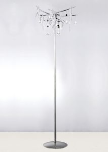 Cygnet Floor Lamp 6 Light G4 Polished Chrome/White Glass/Crystal, NOT LED/CFL Compatible Item Weight: 15kg