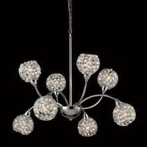 Escado Pendant 8 Light E14 Polished Chrome/Crystal