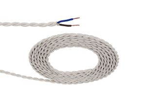 Cavo 1m Cmozarella Braided Twisted 2 Core 0.75mm Cable VDE Approved (qty ordered will be supplied as one continuous length)