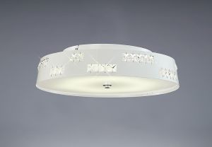 Phoenix 40cm Flush Ceiling 18W LED 4000K White/Crystal