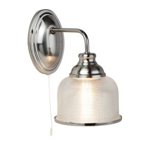 Bistro II - 1 Light Wall Bracket, Satin Silver, Ginophane Glass