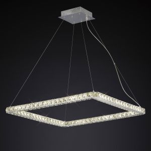 Galaxy Pendant Square Large 36W LED 4000K Polished Chrome/Crystal