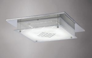 Ines Square Flush Ceiling 75 X 0.72W LED 3600K Polished Chrome/Crystal, 3yrs Warranty
