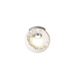 Salvio 12cm Ceramic Ceiling Round Sculpture 1 x 3W LED 4200K Chrome/White, Cut Out: 60mm, 3yrs Warranty