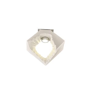 Salvio 16.5cm Ceramic Ceiling Square Sculpture 1 x 3W LED 4200K Chrome/White, Cut Out: 60mm, 3yrs Warranty