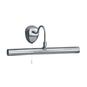 Tino 2 Light E14 Satin Silver Picture Light With Pullcord Switch