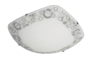 Gwynn Ceiling Lamp, 1 Light E27 White/Glass