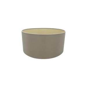 Sigma Round Cylinder, 400 x 180mm Dual Faux Silk Fabric Shade, Taupe/Gino Gold