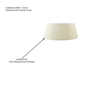 Olivia Organza Pendant Shade Cream For IL30056/57, 700mmx300mm