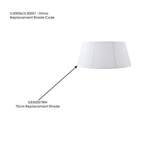 Olivia Organza Pendant Shade White For IL30056/57, 700mmx300mm