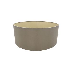 Sigma Round Cylinder, 500 x 200mm Dual Faux Silk Fabric Shade, Taupe/Gino Gold