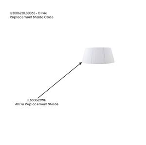 Olivia Organza Table Lamp Shade White For IL30062/65, 330/400mmx180mm